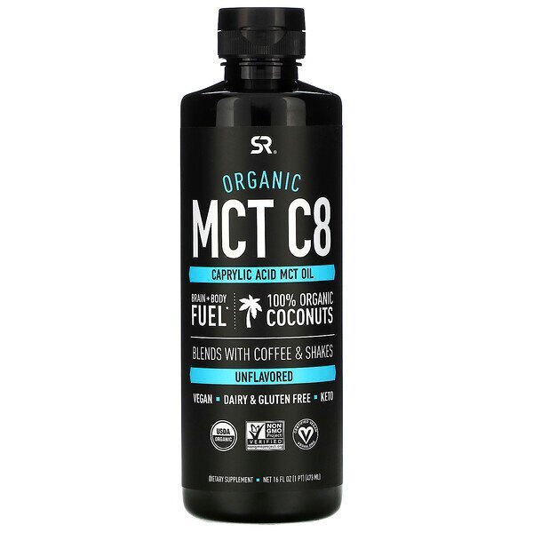 Sports Research, Keto C8, TCM de Ácido Caprílico, Sem Sabor, 473 ml (16 fl oz)