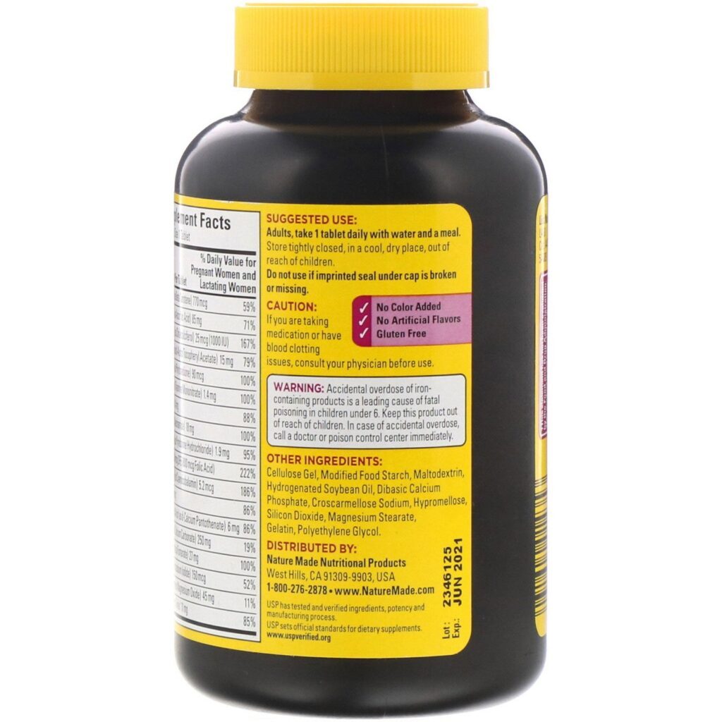 Nature Made, Multi Pre-natal, 250 Comprimidos - Imagem 3