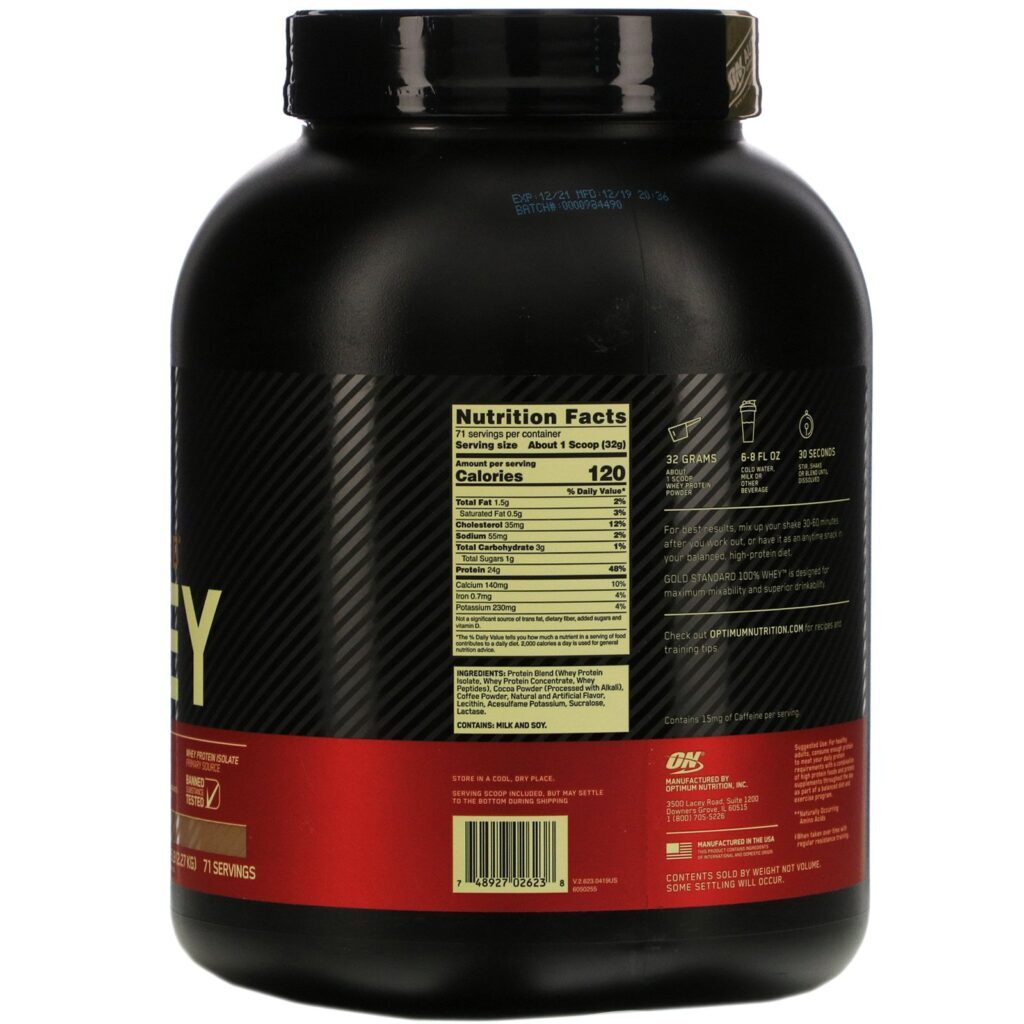 Optimum Nutrition, Gold Standard 100% Whey, Cappuccino e Mocha, 2,27 kg (5 lb) - Imagem 2