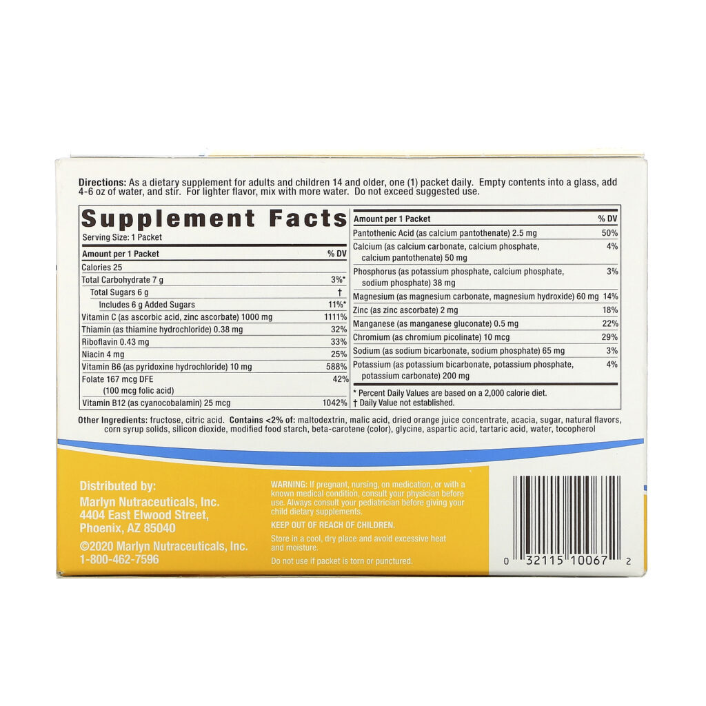 Naturally Vitamins, HydraFizz, Vitamin C, Orange, 1000 mg, 30 Packets - Imagem 2