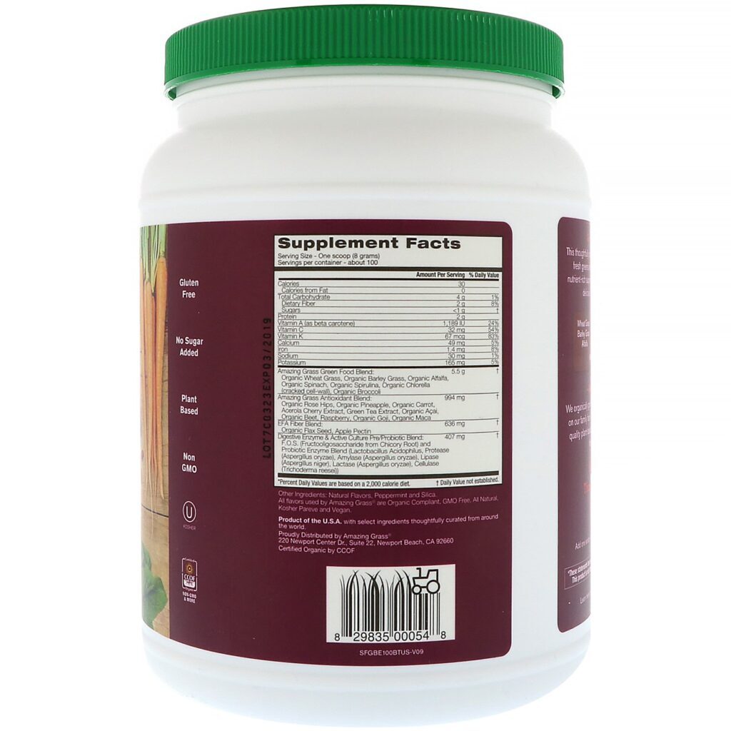 Amazing Grass, Green Superfood, Berry, 28.2 oz (800 g) - Imagem 2