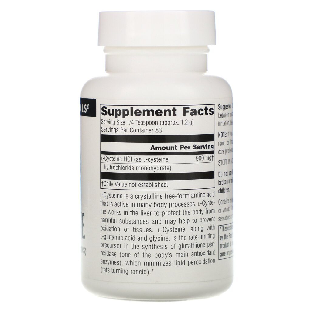 Source Naturals, L-Cysteine, 3.53 oz (100 g) - Imagem 2