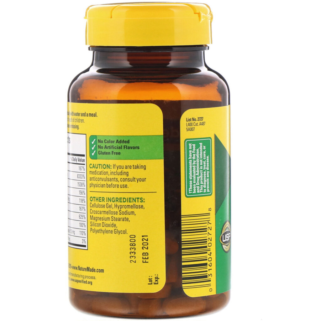 Nature Made, Super Complexo B com Vitamina C, 140 Comprimidos - Imagem 3