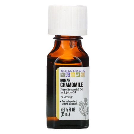 Aura Cacia, Óleos Essenciais Puros, Camomila-romana, 15 ml (0,5 fl oz)