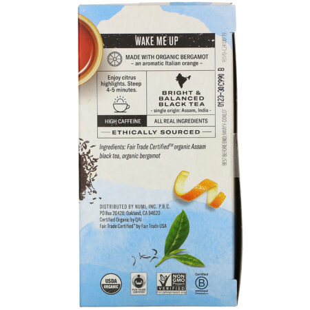 Numi Tea, Organic Black Tea, Aged Earl Grey, 18 Tea Bags, 1.27 oz (36 g) - Image 2