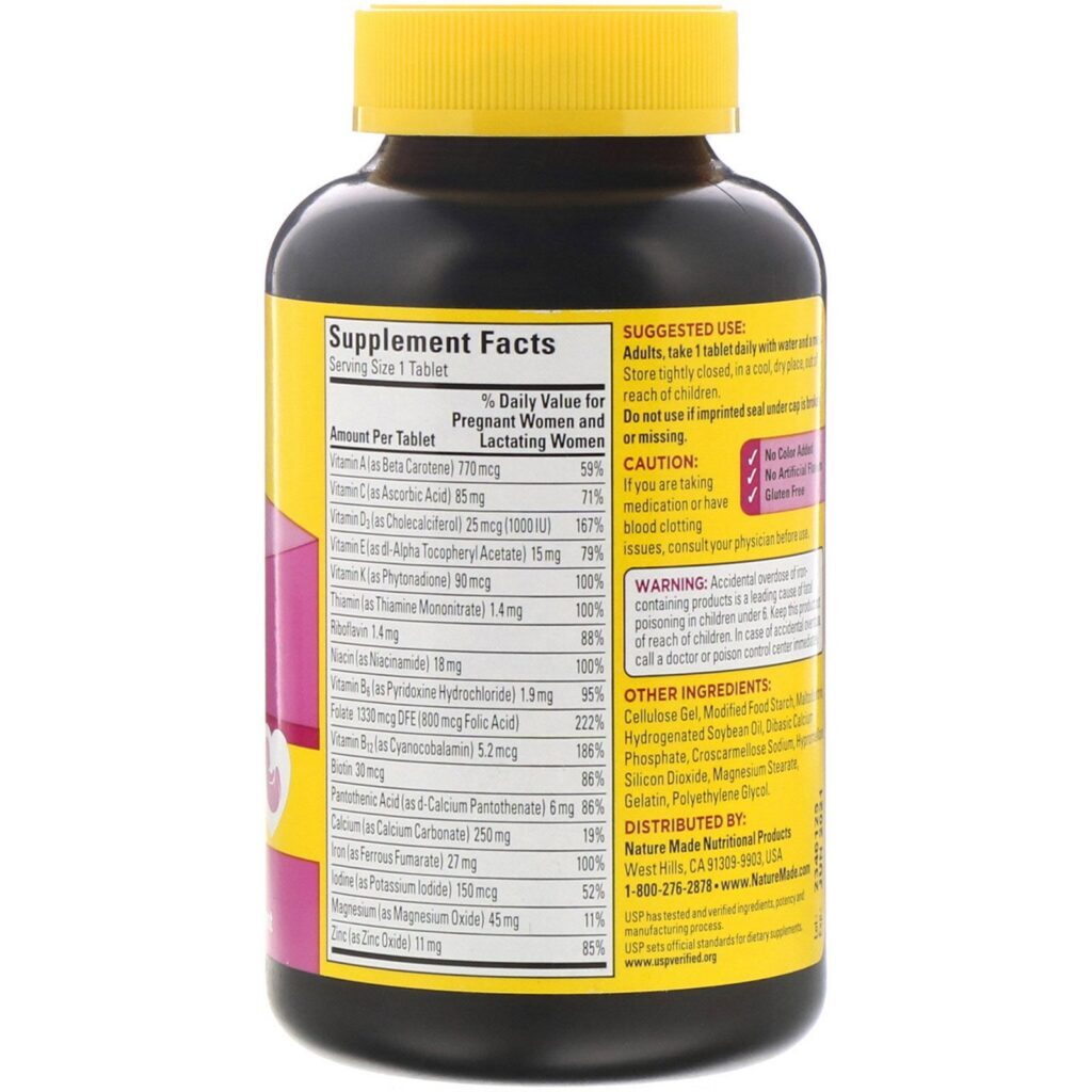 Nature Made, Multi Pre-natal, 250 Comprimidos - Imagem 2