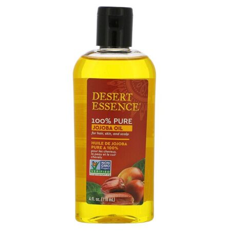 Desert Essence, Óleo de Jojoba 100% Puro, para Cabelos, Pele e Couro Cabeludo, 118 ml (4 fl oz)