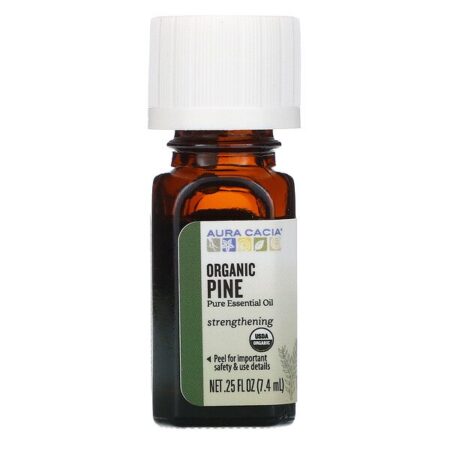 Aura Cacia, Óleo Essencial Puro, Pinho Orgânico, 7,4 ml (0,25 fl oz)