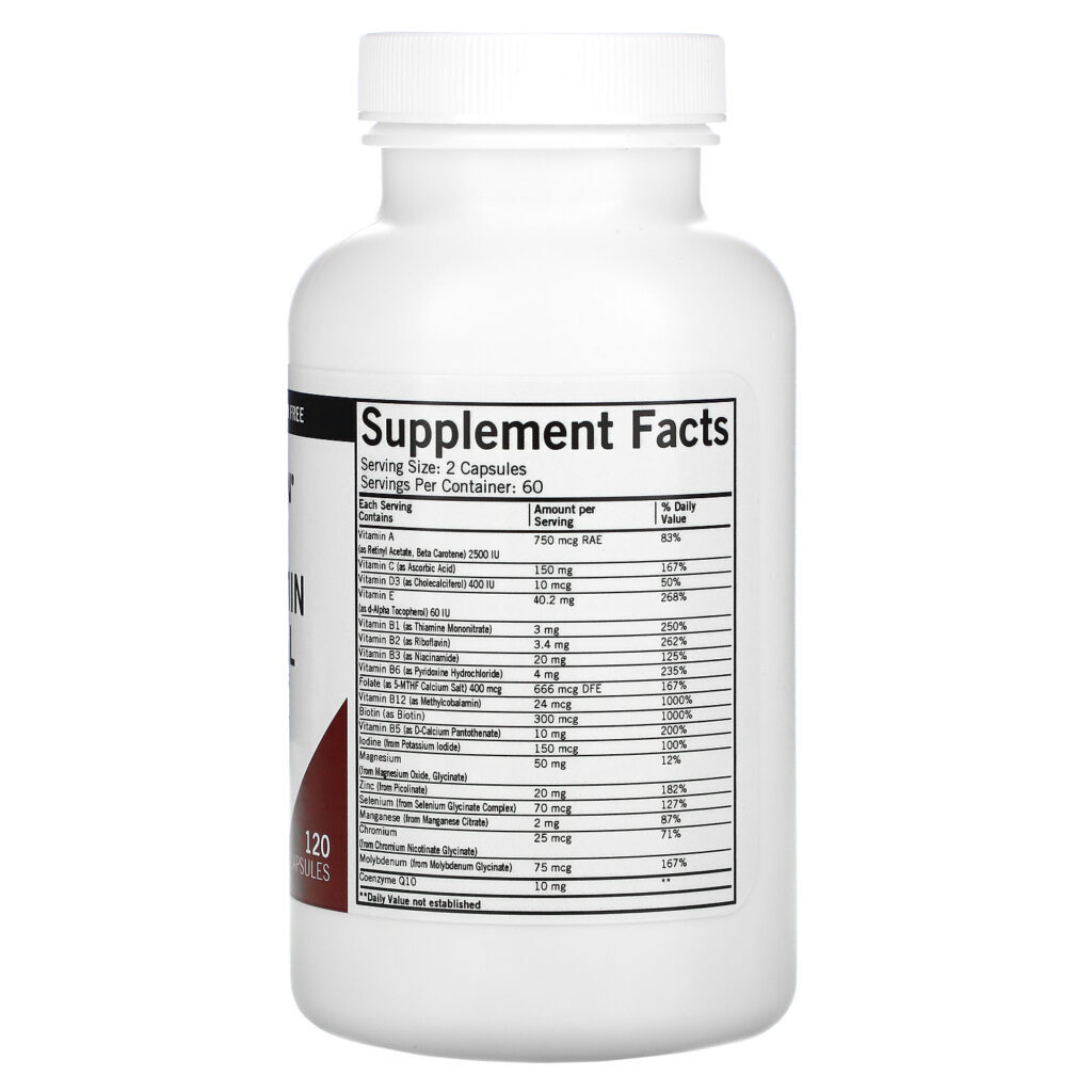 Kirkman Labs, Children's Multivitamin & Mineral with 5-MTHF, 120 Capsules - Imagem 2
