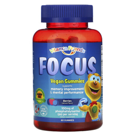 Vitamin Friends, Focus, Vegan Gummies, Berries, 60 Gummies	