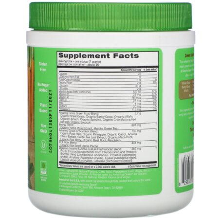 Amazing Grass, Green Superfood, Energia, Melancia, 7,4 oz (210 g) - Image 2