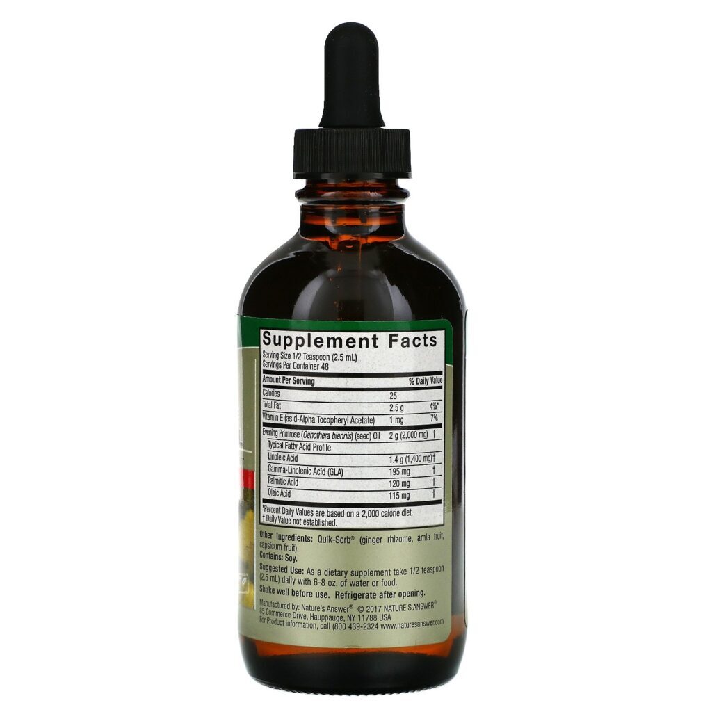 Nature's Answer, Liquid Evening Primrose Oil, 4 fl oz (120 ml) - Imagem 2