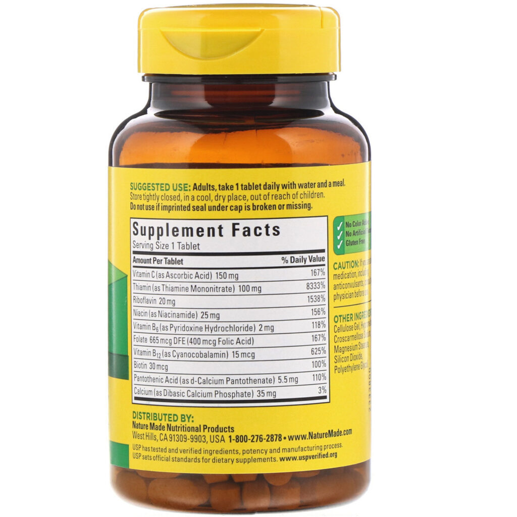 Nature Made, Super Complexo B com Vitamina C, 140 Comprimidos - Imagem 2