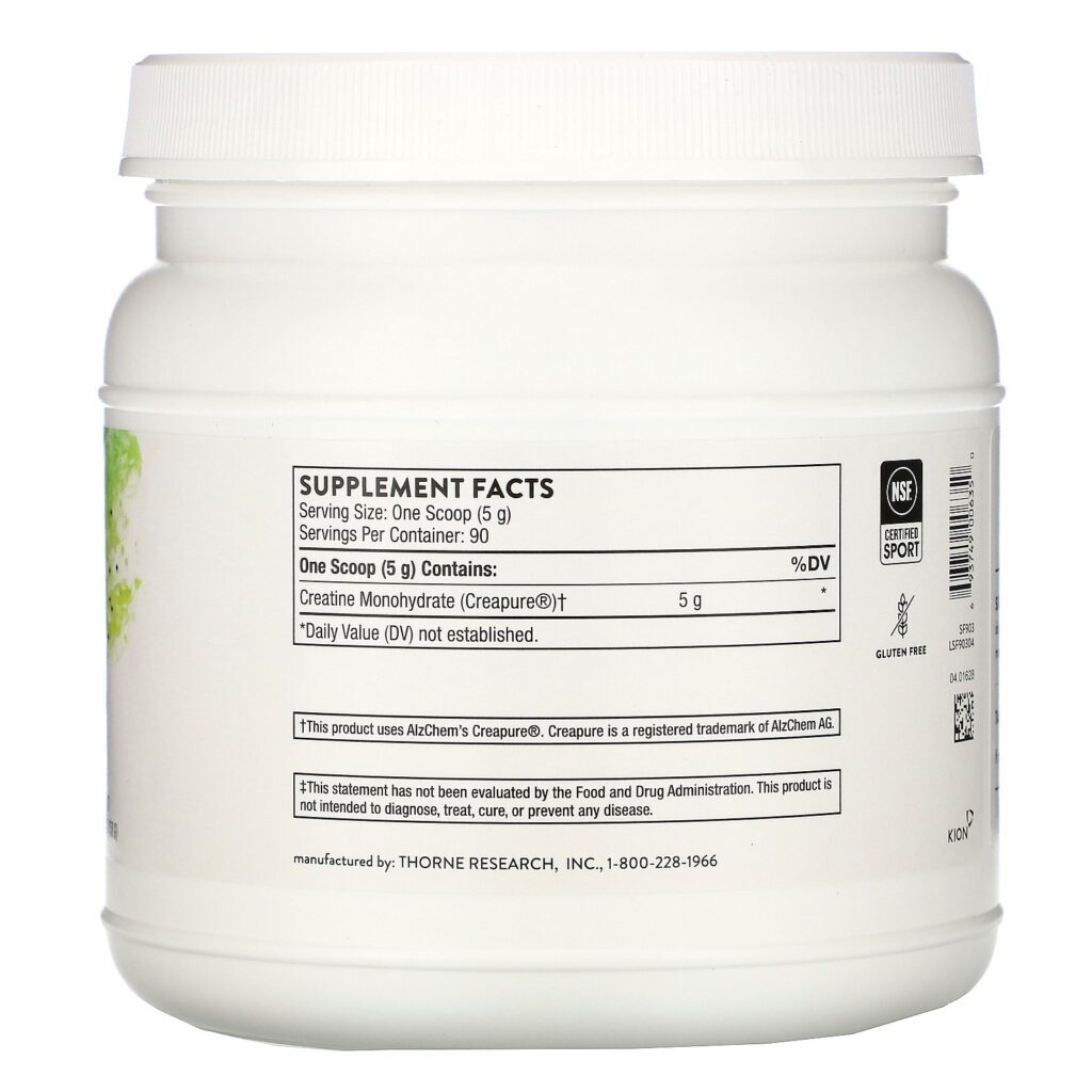 Thorne Research, Creatine, 16 oz (462 g) - Imagem 2