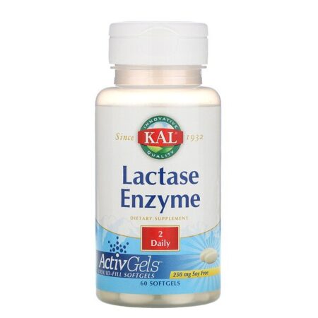 KAL, Enzima Lactase, 250mg, 60 cápsulas