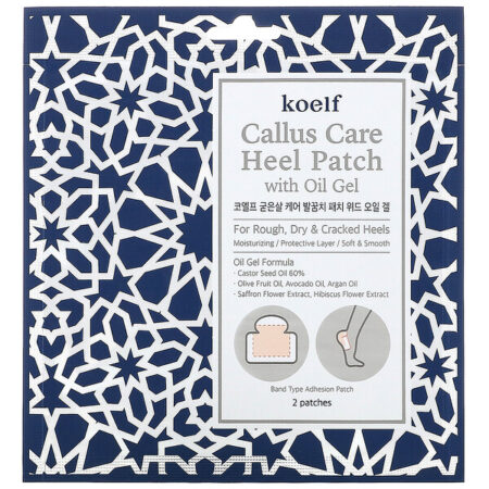 Koelf, Patch para Calcanhar Callus Care com Gel Oleoso, 3 Saquinhos