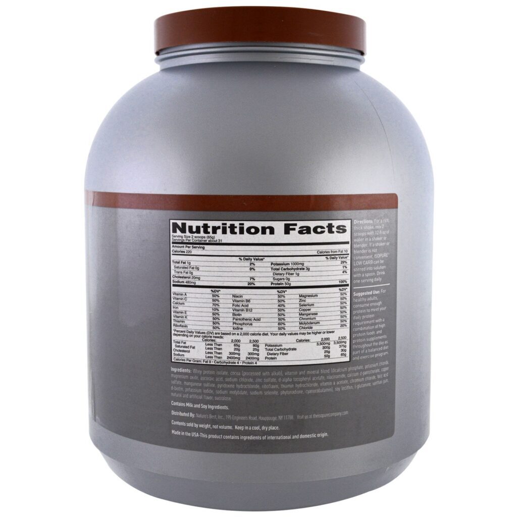 Isopure, Proteína em Pó Low Carb, Chocolate Holandês, 2,04 kg (4,5 lb) - Imagem 2