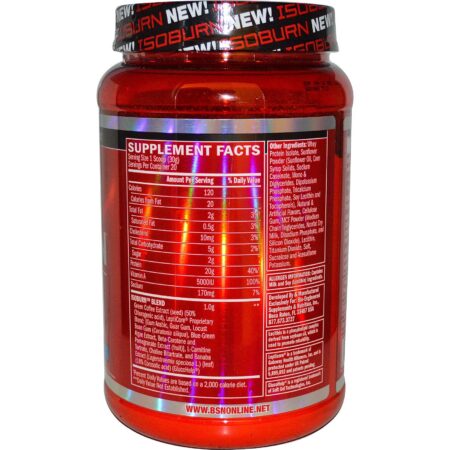 BSN, Isoburn, Whey Blend Isolado de Ativação Metabólica, Sorvete de Baunilha, 1,32 lb (600 g) - Image 2