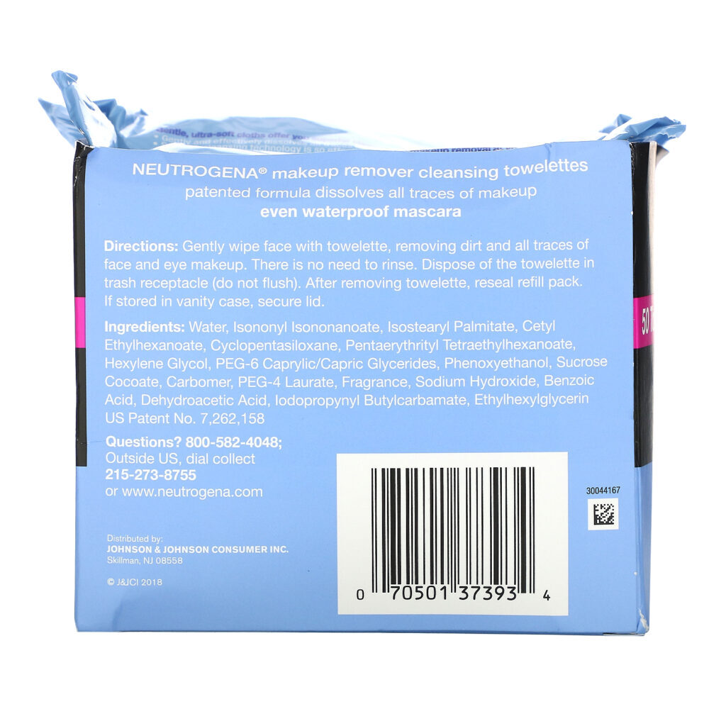 Neutrogena, Makeup Remover Cleansing Towelettes, 50 Pre-Moistened Towelettes - Imagem 3