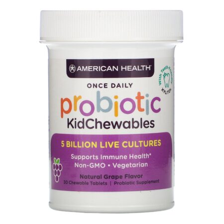 American Health, Probiotic KidChewables, Natural Grape Flavor, 5 Billion Live Culture, 30 Chewable Tablets - Image 3