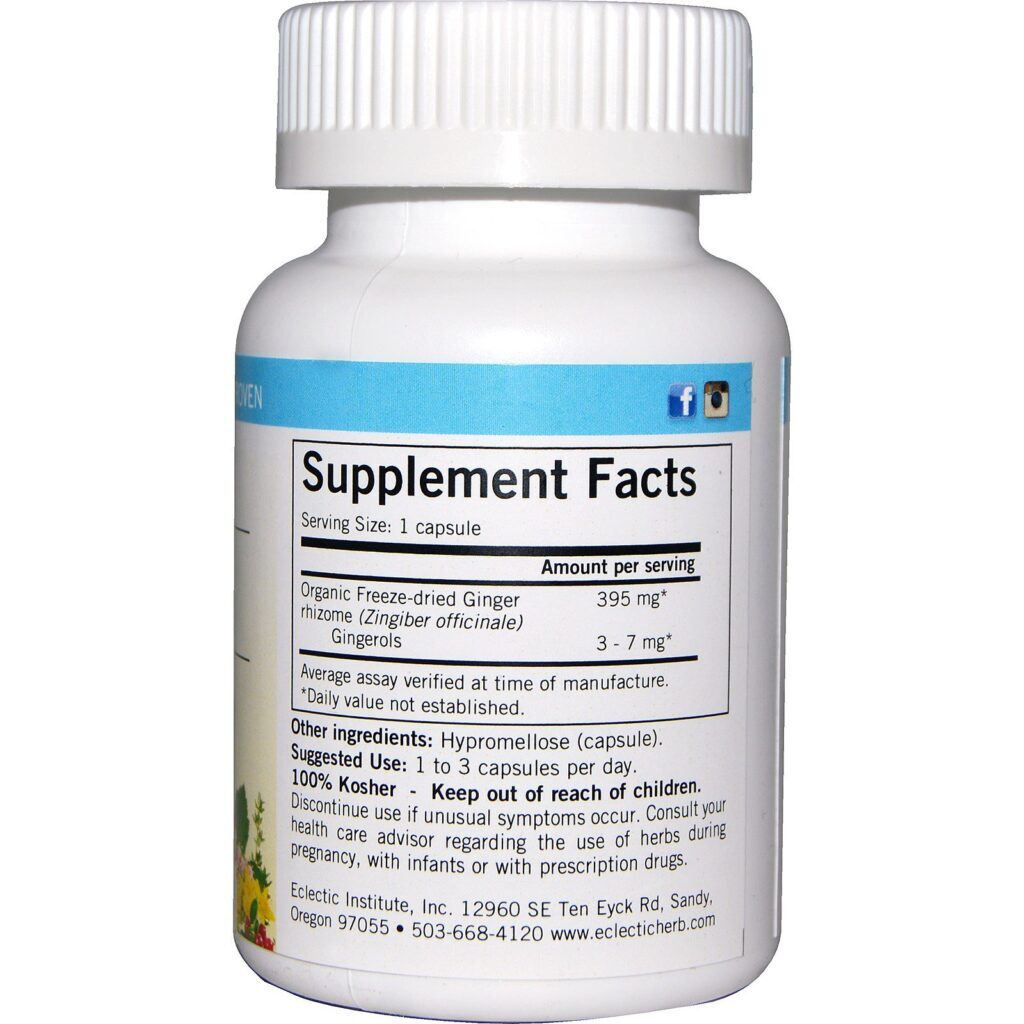 Eclectic Institute, Gengibre, 395 mg, 90 Comprimidos Vegetarianos Não-Transgênicos - Imagem 2