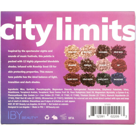 IBY Beauty, Eye Shadow Palette, City Limits, 0.42 oz (12 g) - Image 3