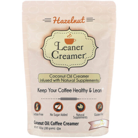 Leaner Creamer, Coconut Oil Coffee Creamer, Hazelnut, 9.87 oz (280 g)