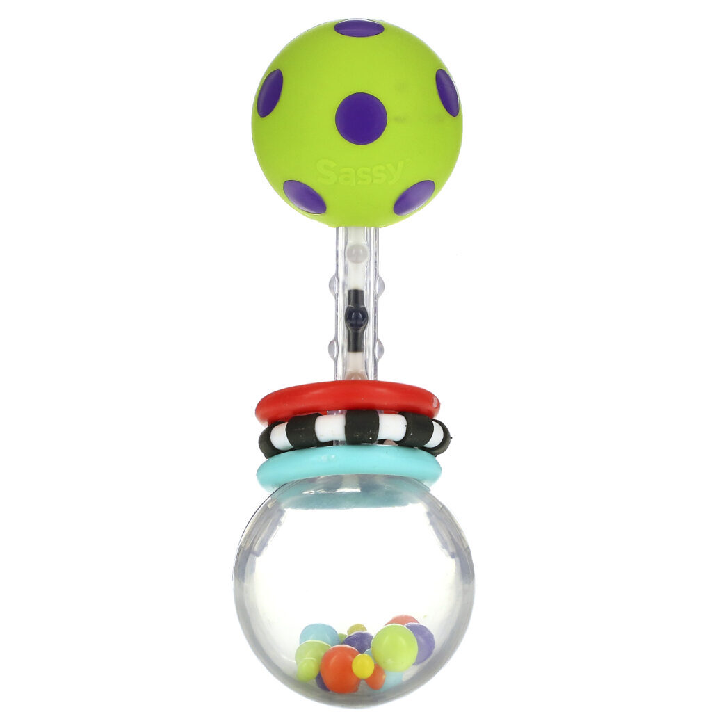 Sassy, Inspire The Senses, Spin Shine Rattle, 0-24 Months, 1 Count - Imagem 3