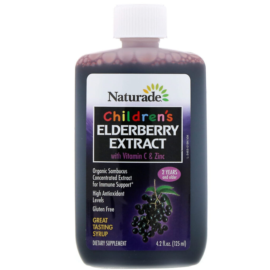 Naturade, Children's Elderberry Extract Syrup with Vitamin C & Zinc, 2 Years and Older, 4.2 fl oz (125 ml) - Imagem 3