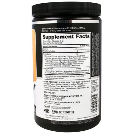 Optimum Nutrition, Amino Energia Essencial, Limonada e Pêssego, 270g - Image 2