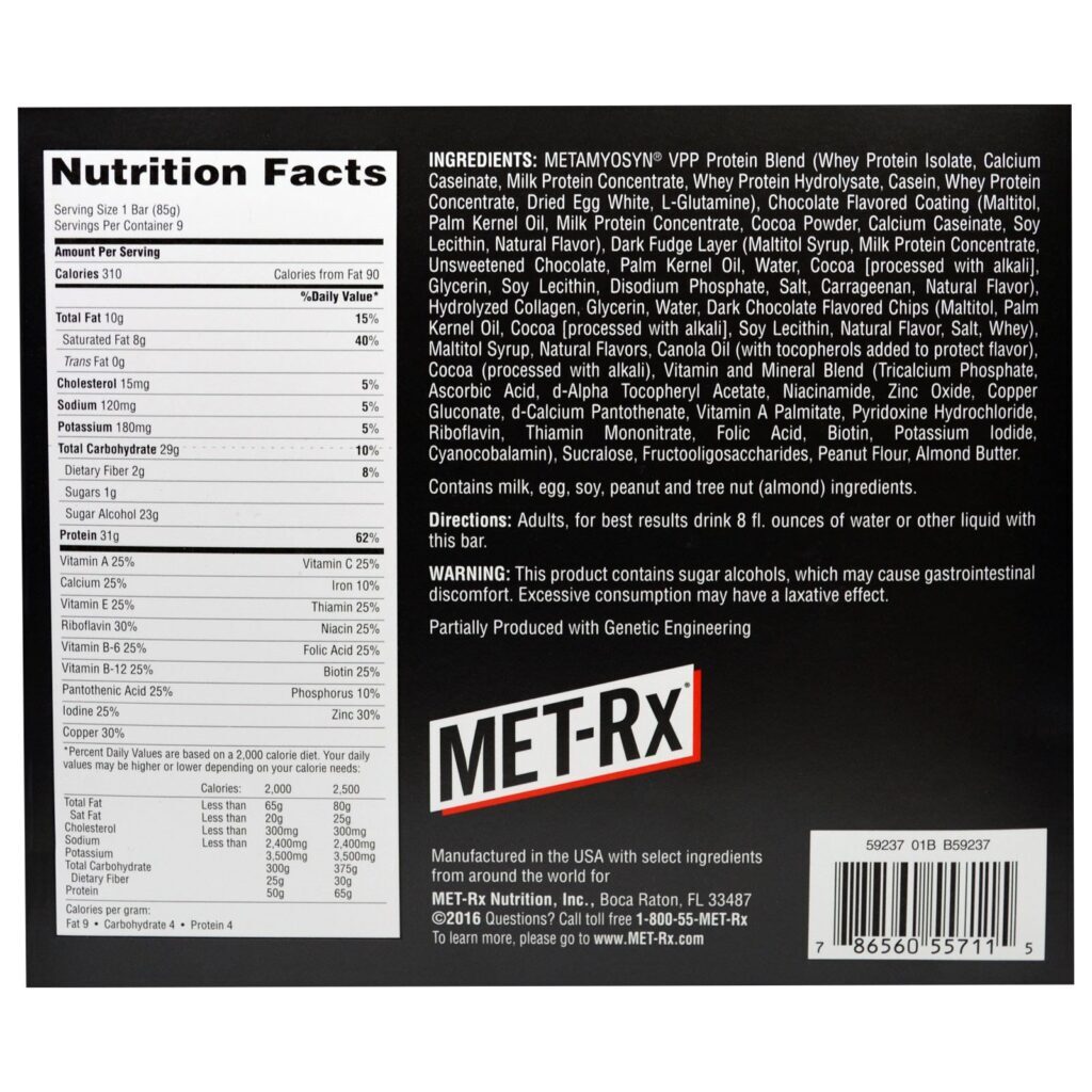 MET-Rx, PROTEIN PLUS Bar, Chocolate Chocolate Chunk, 9 Bars, 3.0 oz (85 g) Each - Imagem 3
