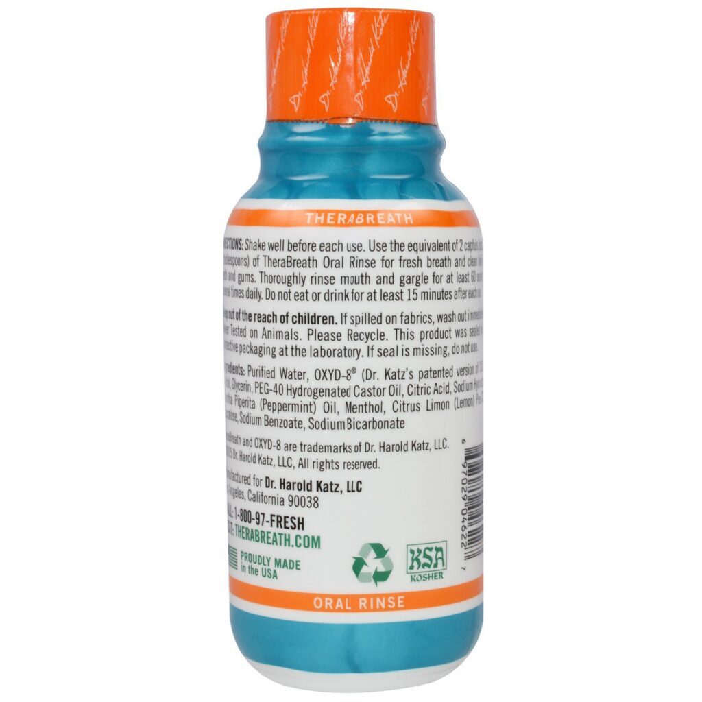 TheraBreath, Solução bucal de hálito fresco, sabor revigorante gelado de hortelã , 3 fl oz (88,7 ml) - Imagem 2