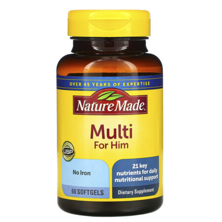 Nature Made, Multi para Ele, 60 Cápsulas Gelatinosas