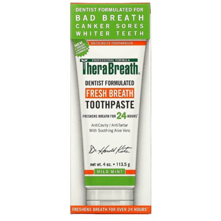 TheraBreath, Fresh Breath Toothpaste, Sabor Suave a Menta, 113,5 g (4 oz) - Image 2