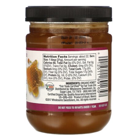 Wholesome, Organic Raw Honey, 454 g (16 oz) - Image 2