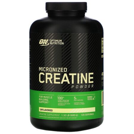 Optimum Nutrition, Creatina em pó micronizada, Sem sabor, 1,32 lb (600 g)