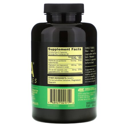 Optimum Nutrition, ZMA, 180 Cápsulas - Image 2