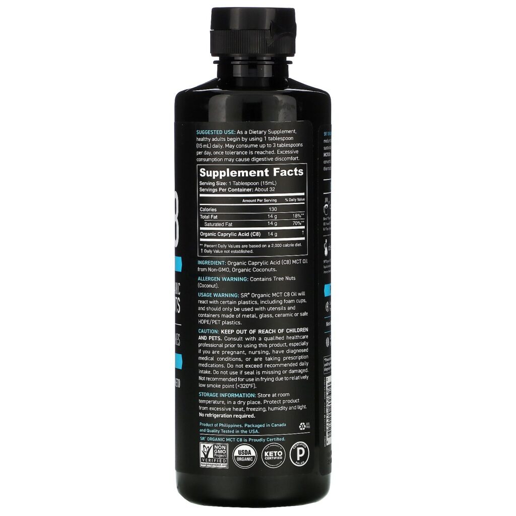 Sports Research, Keto C8, TCM de Ácido Caprílico, Sem Sabor, 473 ml (16 fl oz) - Imagem 2