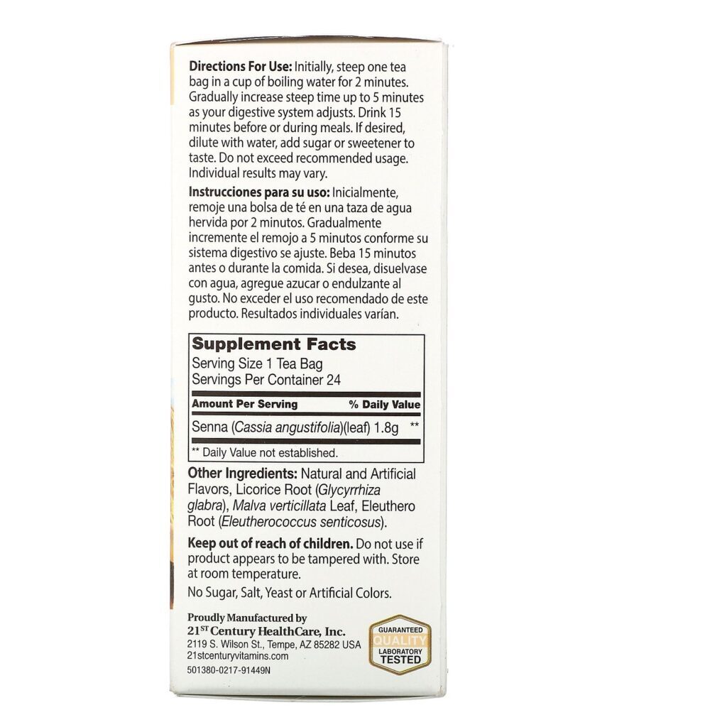 21st Century, Herbal Slimming Tea, Peach-Apricot, Caffeine Free, 24 Tea Bags, 1.7 oz (48 g) - Imagem 2