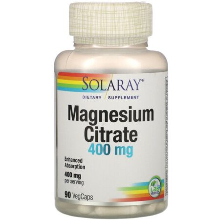 Solaray, Citrato de Magnésio 400 mg, 90 Cápsulas Vegetais - Image 2