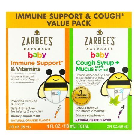 Zarbee's, Baby, Immune Support & Cough Syrup Value Pack, 2 fl oz (59 ml) Each