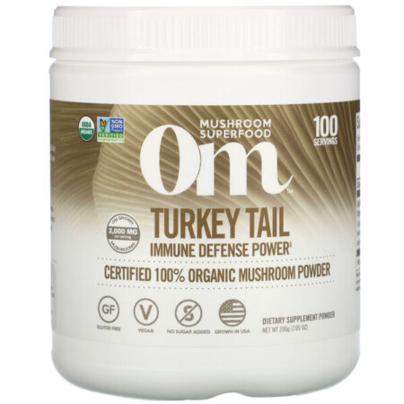 Om Mushrooms, Turkey Tail, Certified 100% Organic Mushroom Powder, 7.05 oz (200 g) - Image 2