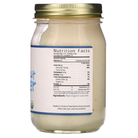 Jiva Organics, Raw Coconut Butter, 16 oz (456 g) - Image 2