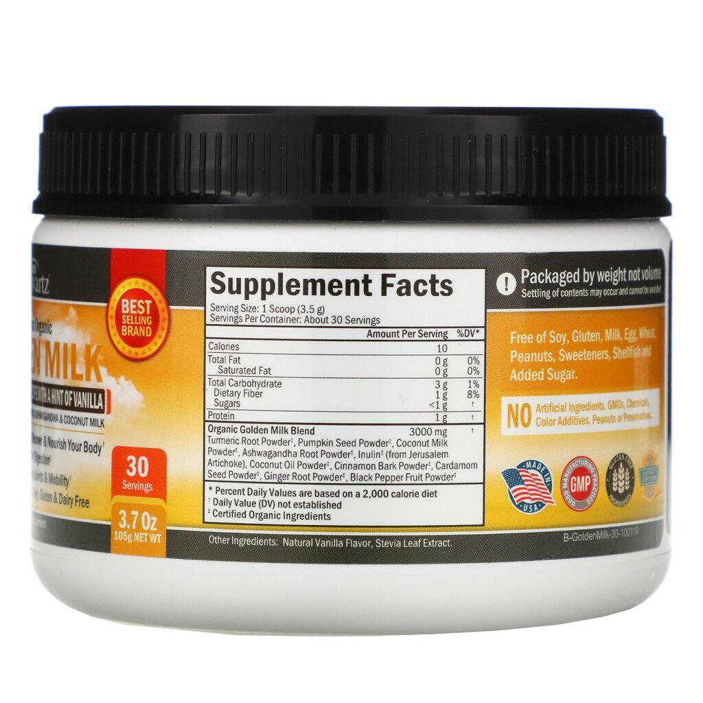 BioSchwartz, Premium Organic Golden Milk, 3.7 oz (105 g) - Imagem 2