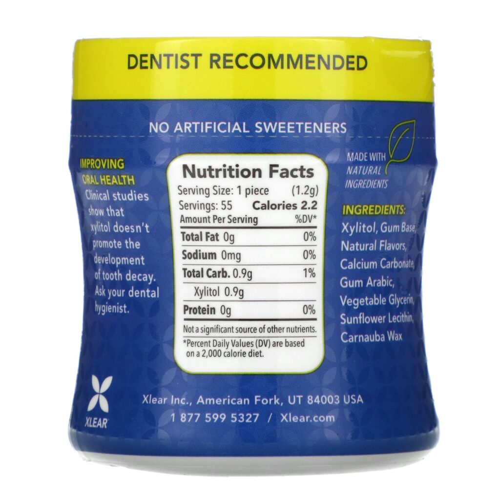 Xlear, Spry, Dental Defense Gum, Sugar Free, Natural Peppermint, 55 Pieces - Imagem 2