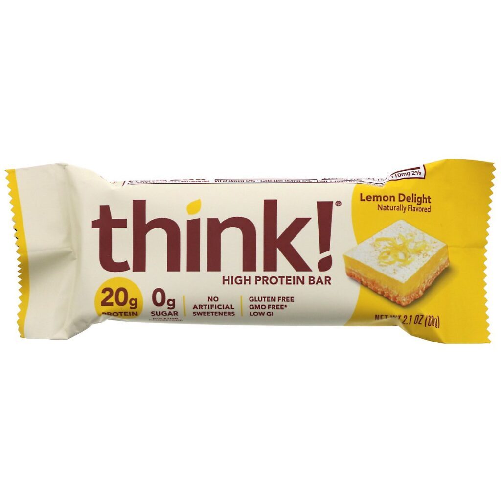 ThinkThin, Barras com Alto Teor de Proteína, Lemon Delight, 10 Barras, 60 g (2,1 oz) Cada - Imagem 4