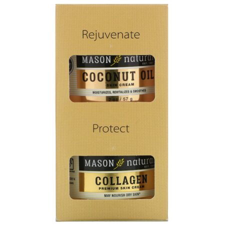 Mason Natural, Coconut Oil Skin Cream + Collagen Premium Skin Cream, 2 Pack, 2 oz (57 g) Each - Image 5