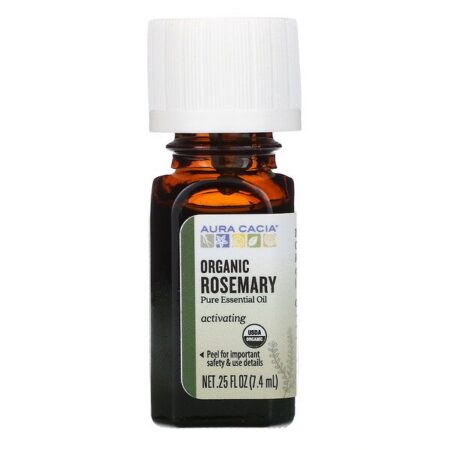 Aura Cacia, Óleo Essencial Puro, Alecrim Orgânico, 7,4 ml (0,25 fl oz)