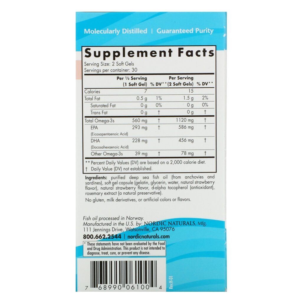 Nordic Naturals, Ultimate Omega 2X Teen, Ages 12-18, Strawberry, 60 Mini Soft Gels - Imagem 2