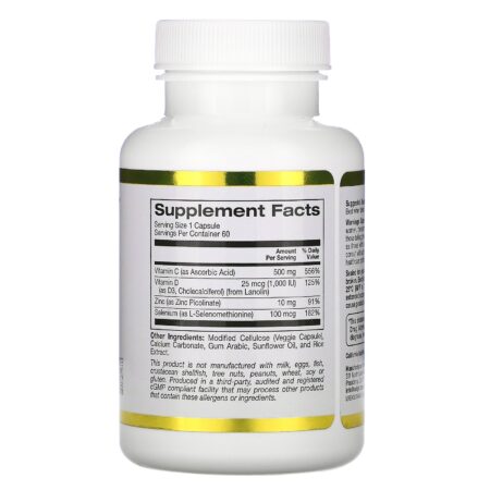 California Gold Nutrition, Immune4, Auxílio ao Sistema Imunológico, 60 Cápsulas Vegetais - Image 2